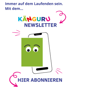 Freundliche Augen schauen Dich an und fordern Dich auf den KÄNGURU Familiennewsletter zu abonnieren