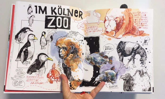 Ein Blick ins Köln Skizzenbuch: Der Zoo ist auch dabei